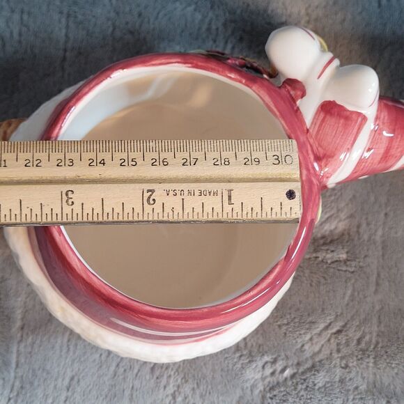 Vintage 1996 Teddy Bear Christmas Holiday Mug 20 oz Cup Nuts~Candy~Planter w/Box - Picture 4 of 11